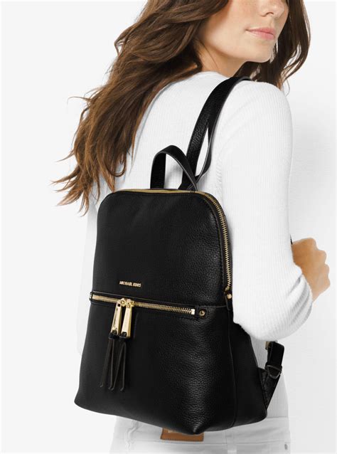 michael kors rhea slim pebble leather backpack|Michael Kors rhea.